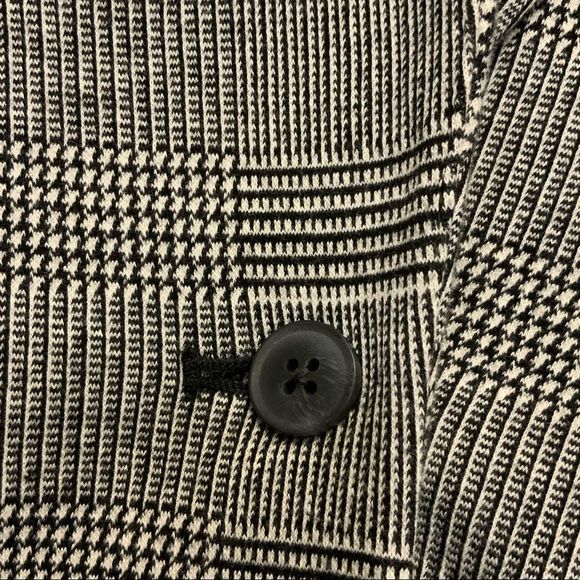 Old Navy Herringbone One Button Blazer M Black White - Picture 10 of 10